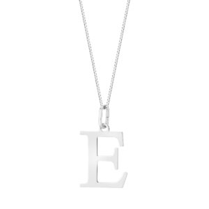 Zawieszka srebrna litera E – 2 cm