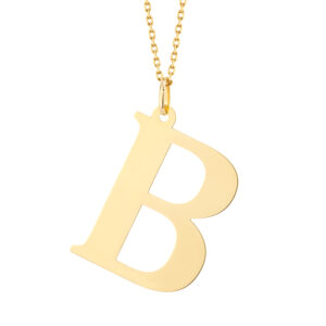 Zawieszka złota litera B – 3 cm