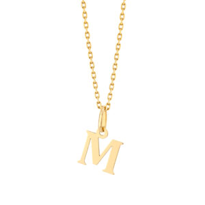 Zawieszka złota litera M – 1 cm
