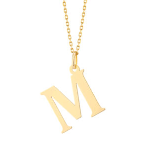Zawieszka złota litera M – 2 cm