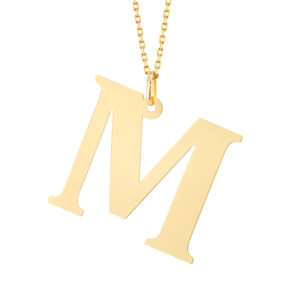 Zawieszka złota litera M – 3 cm