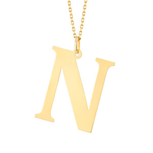 Zawieszka złota litera N – 3 cm