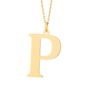 Zawieszka złota litera P – 3 cm