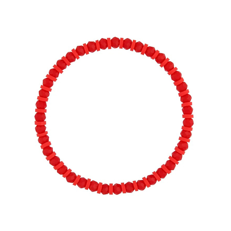 Bransoletka elastyczna z czerwonymi kryształkami