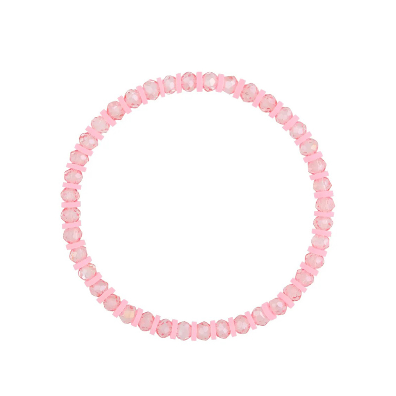 Bransoletka elastyczna z różowymi kryształami