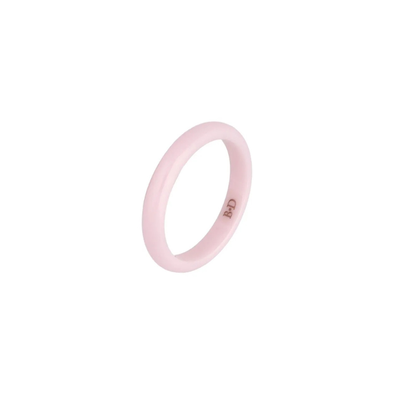Obrączka z ceramiki różowa szer 0,3 cm