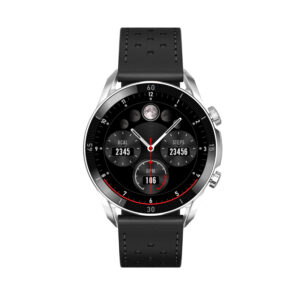 Smartwatch Garett V10 srebrno-czarny skórzany