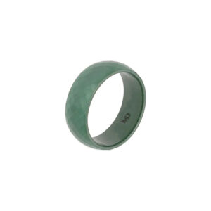Obrączka z ceramiki zielona fasetowana szer 0,8 cm