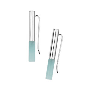 Kolczyki srebrne przewlekane z amazonitami