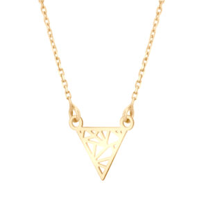 Naszyjnik pozłacany ażurowy trójkąt