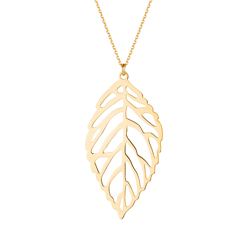 Naszyjnik pozłacany z ażurowym liściem Naszyjnik pozłacany z ażurowym liściem
