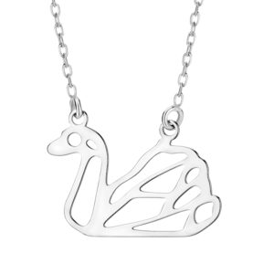 Naszyjnik srebrny łabędź origami
