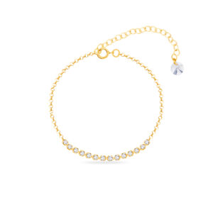 Bransoleta pozłacana z kryształami