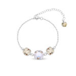 Bransoleta srebrna z kryształami