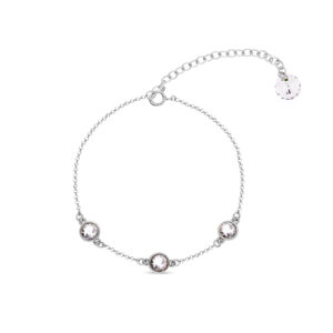 Bransoleta srebrna z kryształami