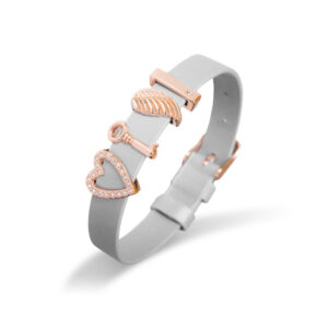 Bransoletka Pierre Ricaud stalowa na szarym pasku