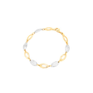 Bransoletka ażurowa z białego i żółtego złota