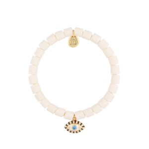 Bransoletka biała z okiem Sibylline modelina