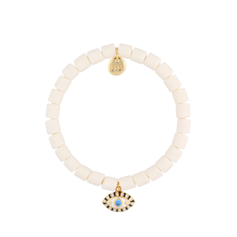 Bransoletka biała z okiem Sibylline modelina Bransoletka biała z okiem Sibylline modelina