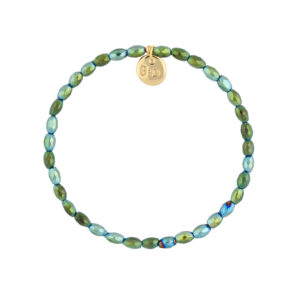 Bransoletka elastyczna z hematytami zielona