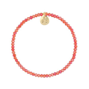 Bransoletka elastyczna z malinowych kryształów