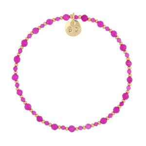 Bransoletka fuksjowa z jadeitami i kuleczkami