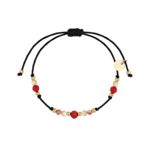 Bransoletka na czarnym sznurku z koralami