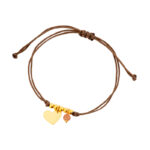 Bransoletka pozłacana brązowy sznurek