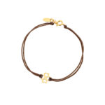 Bransoletka pozłacana brązowy sznurek