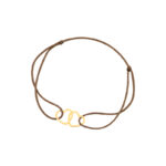 Bransoletka pozłacana brązowy sznurek