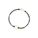Bransoletka pozłacana czarny sznurek