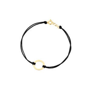 Bransoletka pozłacana czarny sznurek