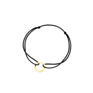 Bransoletka pozłacana czarny sznurek