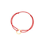 Bransoletka pozłacana czerwony sznurek