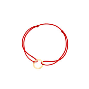 Bransoletka pozłacana czerwony sznurek