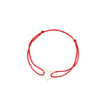 Bransoletka pozłacana czerwony sznurek