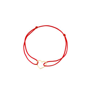 Bransoletka pozłacana czerwony sznurek