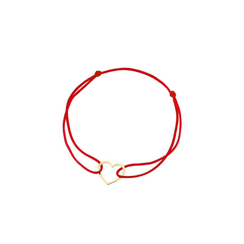 Bransoletka pozłacana czerwony sznurek Bransoletka pozłacana czerwony sznurek