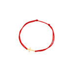 Bransoletka pozłacana czerwony sznurek