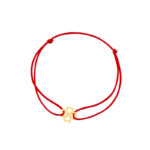 Bransoletka pozłacana czerwony sznurek