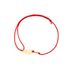 Bransoletka pozłacana czerwony sznurek