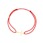 Bransoletka pozłacana czerwony sznurek