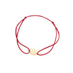 Bransoletka pozłacana czerwony sznurek