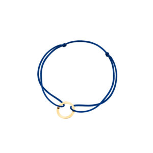 Bransoletka pozłacana granatowy sznurek