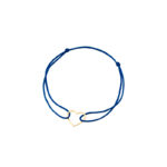 Bransoletka pozłacana granatowy sznurek