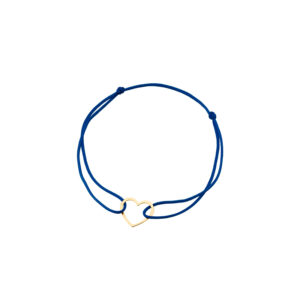 Bransoletka pozłacana granatowy sznurek