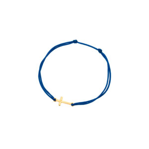 Bransoletka pozłacana granatowy sznurek