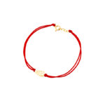 Bransoletka pozłacana na sznurku