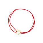 Bransoletka pozłacana psia łapka czerwony sznurek