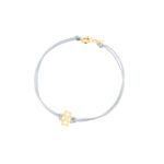 Bransoletka pozłacana szary sznurek